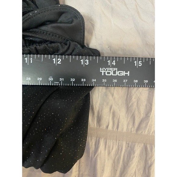 NWT Stilettos Black Glitter Wrap-Style Jumpsuit Tie Waist Spaghetti Straps Sz S - Picture 6 of 7